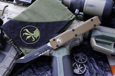 Microtech Ultratech Tan OTF Black (3.4" Tanto Serrated) 123-2TA