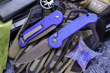 Microtech LUDT Automatic Folding Knife Purple 3.4" Bronze 135-13PU