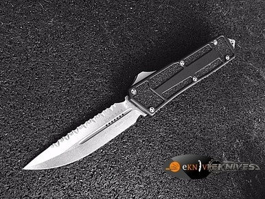 NEW 2015 MICROTECH QD SCARAB OTF D/E-S STONEWASH 3.5" SERRATED 180-12