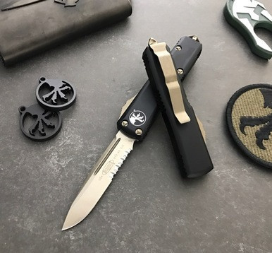Microtech UTX-85 Black OTF Bronze SE Part Serrated 231-14