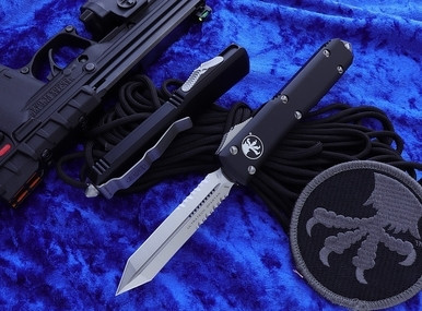 Microtech Ultratech Black Contour Spartan M390 Satin Serrated 223-5