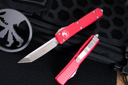 Microtech Ultratech OTF Automatic Knife Red 3.4" Tanto Satin 123-4RD