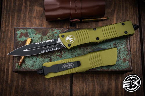 Microtech Combat Troodon OTF Automatic Knife OD Green 3.8" Dagger Black Serrated 142-2OD