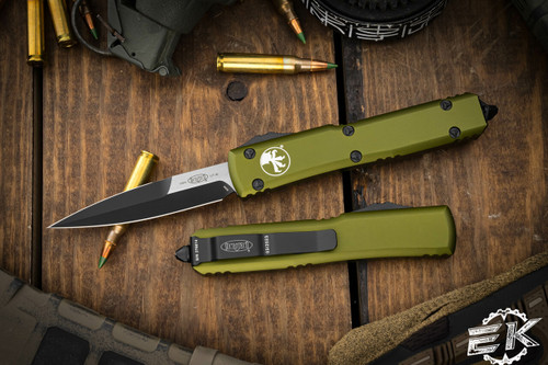 Microtech Ultratech OTF Automatic Knife OD Green 3.4\" Bayonet Black 120-1OD