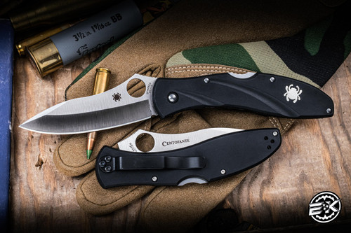 Spyderco Centofante 3 Folding Black FRN Knife 3.1" VG-10 Clip Point Satin C66PBK3