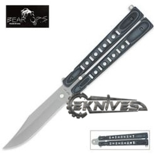 BEAR OPS BEAR SONG III BUTTERFLY KNIFE BEAD CLIP POINT BALISONG