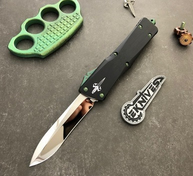 Marfione Combat Troodon OTF Antique Green Accents Recurve Mirror Polish M390 TKI 2018