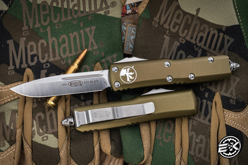 Microtech UTX-85 OTF Automatic Knife OD Green 3\" M390 Drop Point Satin 231-4 OD