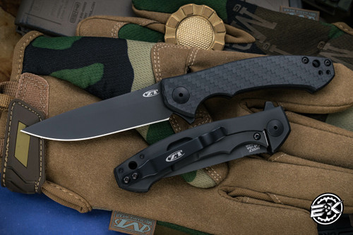  Zero Tolerance 0450CF Sinkevich Flipper Knife Carbon Fiber 3.25" S/E Black 0450CF