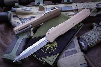 Microtech Cypher Tan Smooth D/E SW Serrated 242S-12TA John Wick 3