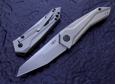 Zero Tolerance 0055 Gus Cecchini Titanium Flipper 3.75" Stonewash ZT 0055