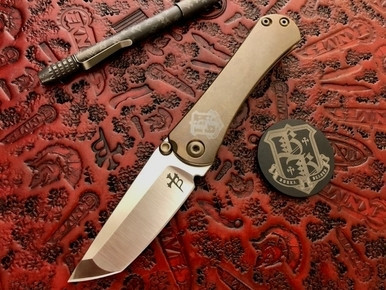 Borka Blades SBTF Titanium Bronze Anodized Crest Logo Tanto M390 Satin