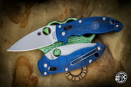 Spyderco Manix 2 Lightweight Folding Knife Translucent Blue FRN 3.4" CTS-BD1 SS Drop Point Satin C101PBL2