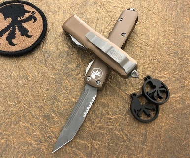 Microtech UTX-85 Tan OTF Apocalyptic M390 Serrated Tanto 233-11APTA