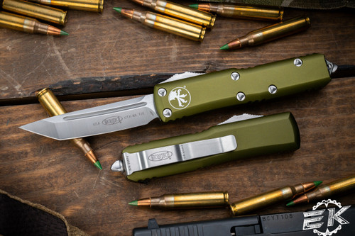 Microtech UTX-85 OTF Automatic Knife OD Green 3.1\" Tanto Satin 233-4OD