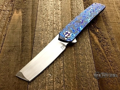 Sharknivco Edison Barajas Japanese Tanto Black Timascus Hand Rubbed Satin