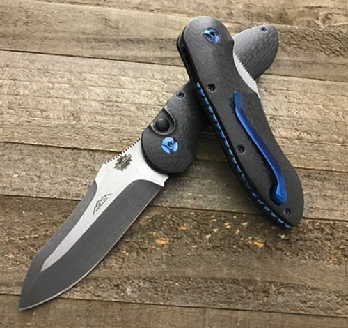 Moen Custom Knives Blue Max 1 Auto Carbon Fiber 3.75" CTS-XHP