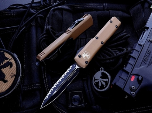 Microtech Ultratech Tan OTF D/E Serrated 122-3TA