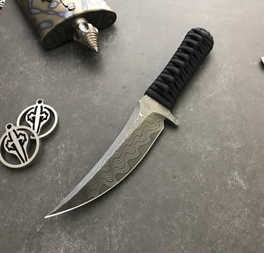 Marfione Custom/Borka Blades Mini SBK 4" Chad Nichols Boomerang Damascus