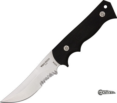 PROTECH BREND COMBAT COMPANION BLACK 3.8" STONEWASHED COMBO BLADE 2506