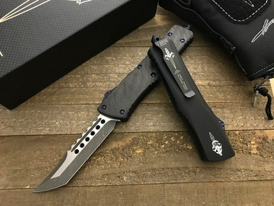 Microtech Marfione Hellhound Tanto Custom Combat Troodon Purple Accents M390 Fallout Finish