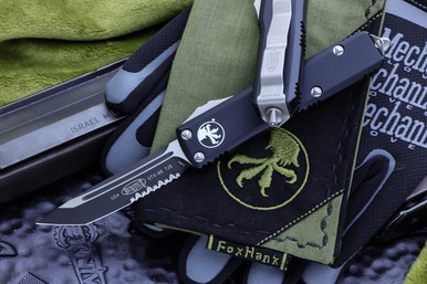 Microtech UTX-85 Black OTF Automatic 3" Tanto Black Serrated 233-2