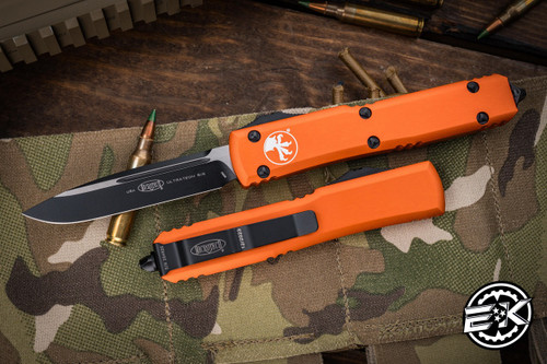 Microtech Ultratech OTF Automatic Knife Orange 3.4" Drop Point Black 121-1OR