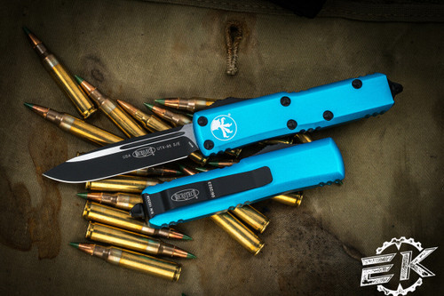 Microtech UTX-85 Turquoise OTF Knife 3\" S/E 231-1TQ