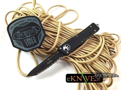 MICROTECH TROODON BLACK TANTO SERRATED TACTICAL140-3TDLC