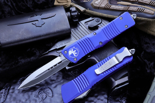 Microtech Combat Troodon OTF Automatic Knife Purple D/E 3.8" M390 Satin Dagger 142-4PU