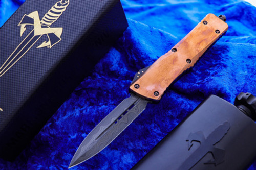 Marfione Combat Troodon Copper Top Ringed Accents D/E XHP Damascus