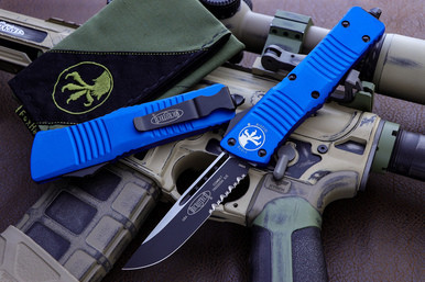 Microtech Combat Troodon Blue OTF 3.8" S/E Serrated 143-2BL