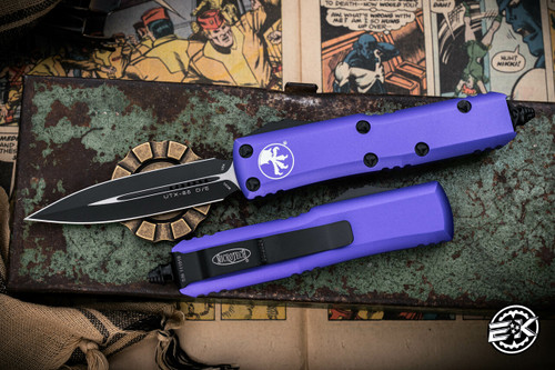 Microtech UTX-85 OTF Automatic Knife Purple 3.1" Dagger Black 232-1PU