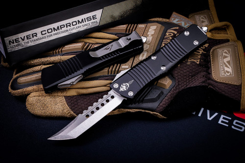 Microtech Troodon Hellhound OTF Automatic Knife 3\" Stonewash 619-10S