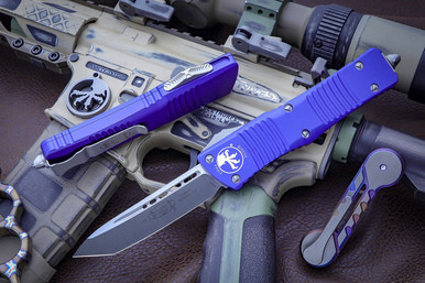Microtech Combat Troodon Purple OTF Satin Tanto 144-4PU
