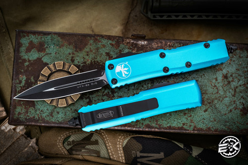 Microtech UTX-85 Turquoise OTF Automatic Knife 3\" Black Dagger 232-1TQ