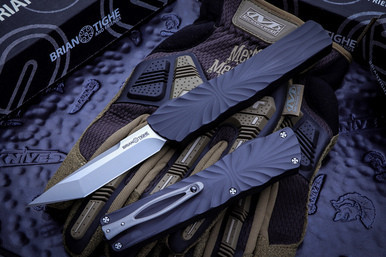 Brian Tighe Twist Tighe D/A OTF Automatic Knife Black 3.75" Tanto Blasted