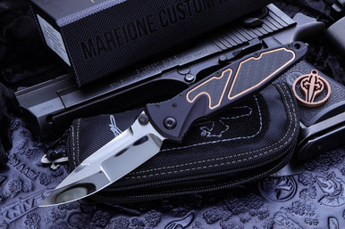 Microtech Custom/Marfione Socom Elite Copper/CF  Inlay Mirror Polish