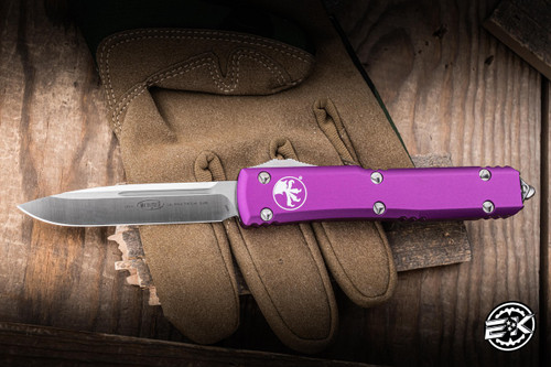 Microtech Ultratech OTF Knife Violet Aluminum 3.4" Drop Point Satin 121-4VI