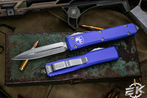 Microtech Ultratech OTF Automatic Knife Purple 3.4" Dagger Satin 122-4PU