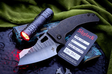 Mike Bond (Ti2 Design)/Borka Blades "Shylock" Tiki DLC Titanium (2019 Blade Show)