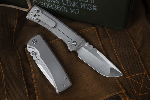 Chaves Knives Ultramar 229 Redencion Knife Titanium 3.6" Satin Drop Point