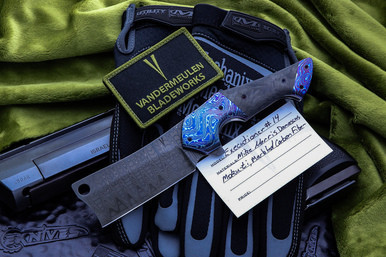 Jeff Vandermeulen Executioner MokuTi/Carbon Fiber, Damascus Cleaver #14 (2019 Blade Show)
