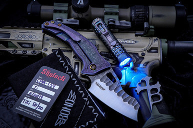 Mike Bond (Ti2 Design)/Borka Blades "Shylock" Tiki Skull PVD Titanium