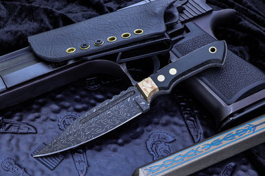 A2D Mercantile Mini Fighter Micarta, Mokume, Nichols Damascus