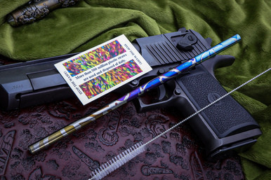 TiConnector Titanium Drinking Straw Blue/Bronze Camo Anodized 10"