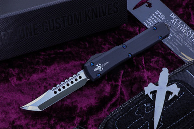 Microtech Custom/Marfione Ultratech OTF Blue Ringed Hellhound 3.4" High Polish