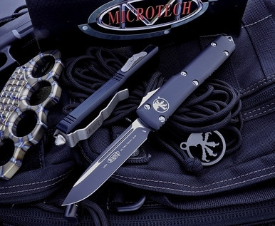 Microtech Ultratech Black Cerakote OTF S/E Drop Point 121-1CBK
