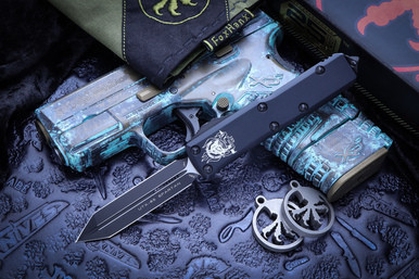 Microtech UTX-85 OTF Knife "USN GXI" Show Special Black OTF 3" Spartan
