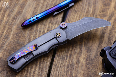 Jonathan McNees Hawkbill Titanium Timascus Accents 3.5" Stonewash